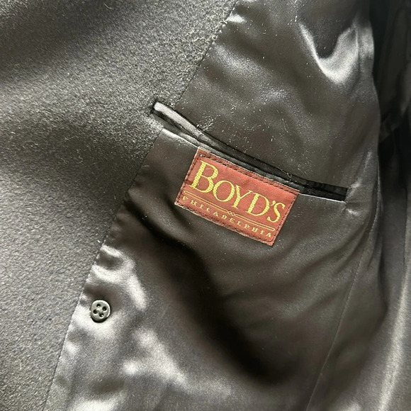 Burberry Trench Coat Cashmere Wool Blend Button Down Navy Blue Vintage Large * - Picture 8 of 14